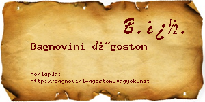 Bagnovini Ágoston névjegykártya